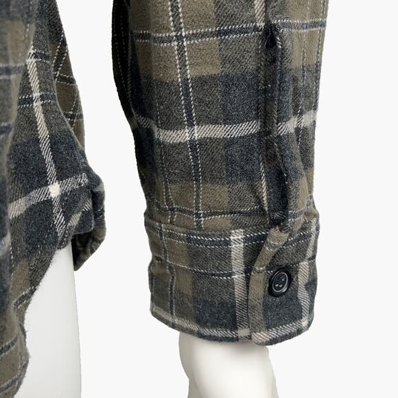 GRAYERS Long-Sleeve Button-Up Flannel (Brown, White, Black | Large) - Picture 7 of 9
